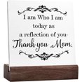 thumbnail image 1 of Ceramic Sign 4x4 Inch Thank You Gifts For Mom Mother Appreciation Gifts Unique Mothers Day Gifts Mom Gifts Ideas Mama Gifts From Daughter Thank You Mom Plaque Sign with Wood Stand Desk Decor, 1 of 7
