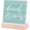 thumbnail image 1 of Ceramic Sign 4x4Inch Beach Signs Beach House Decor Beach Dreams Desk Decor Summer Coastal Decor Beach Decor Rustic Farmhouse Ceramic Plaque Table Decor Desk Sign For Lake House Cabin Home Shelf Decor, 1 of 7