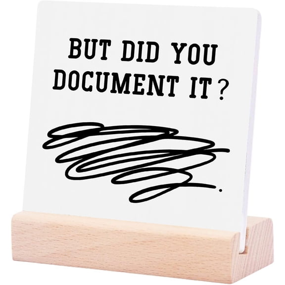 Ceramic Sign 4x4Inch Funny Office Decor Office Supplies Cubicle Decor Office Desk Accessories Leader Coworker Gifts Office Organization Rustic Ceramic Desk Sign For Table Home Centerpiece Tiered Tray