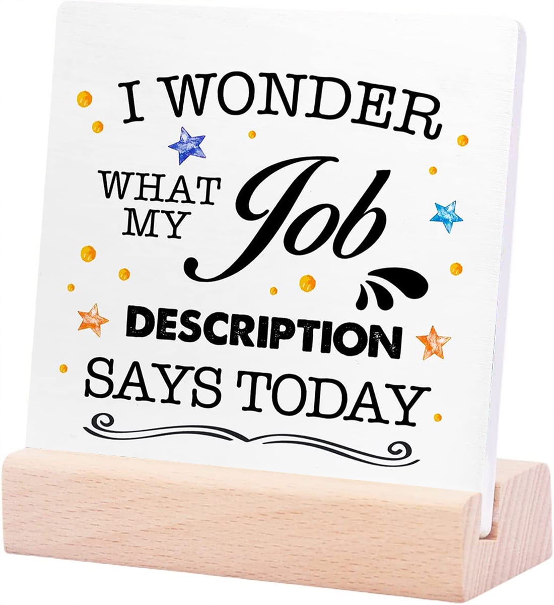 Ceramic Sign 4x4Inch Funny Office Plaque Sign with Wood Stand Sarcastic ...