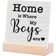 thumbnail image 1 of Ceramic Sign 4x4Inch Home Is Where My Boys Are Sign New Mom Gifts Funny Mothers Day Gifts Ideas For Mom Mother Mommy Home Family Living Room Bedroom Decor Gift For Women Men, 1 of 7