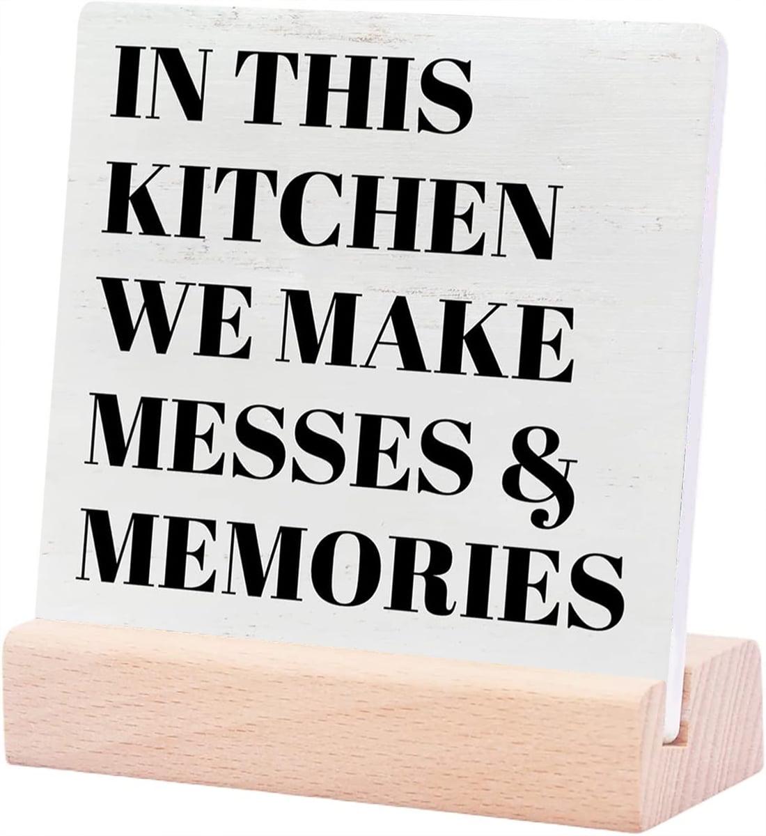 Ceramic Sign 4x4Inch Kitchen Table Decor Plaque Sign with Wood Stand ...
