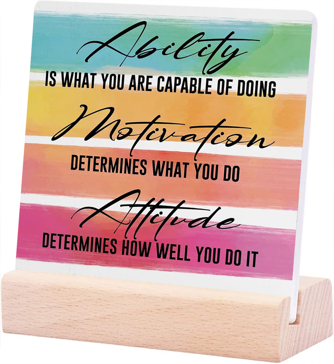 Ceramic Sign 4x4Inch Office Desk Decor Ability Is What You Are Capable ...