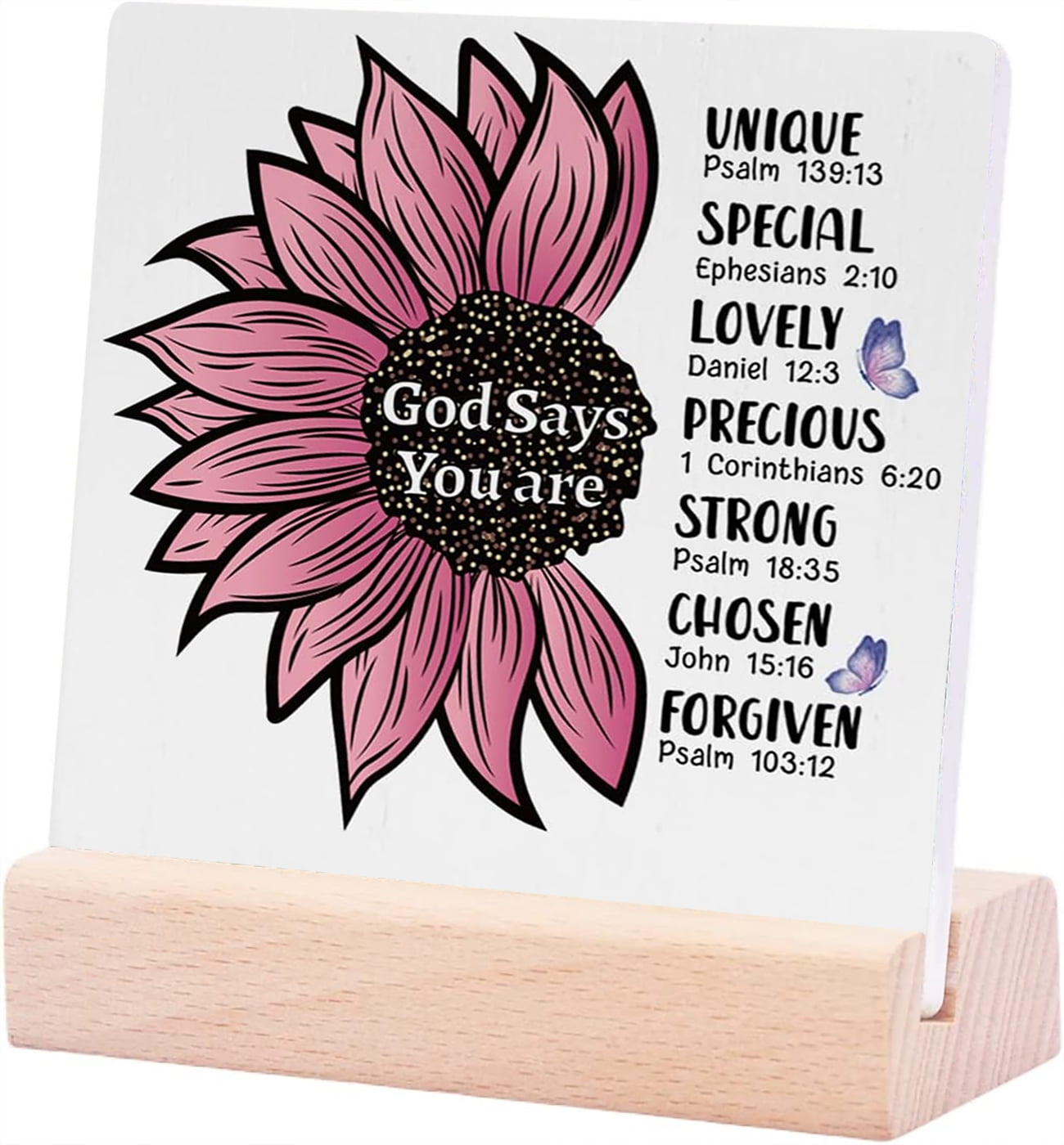 Ceramic Sign 4x4Inch Religious Christian Sunflower Decor Ceramic Signs ...