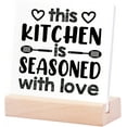 thumbnail image 1 of Ceramic Sign 4x4Inch Rustic This Kitchen Is Seasoned With Love Kitchen Sign Decor Funny Kitchen Ceramic Signs Farmhouse Kitchen Plaque Table Desk Decor For Home Kitchen Shelf Counter Desk Table Decor, 1 of 7