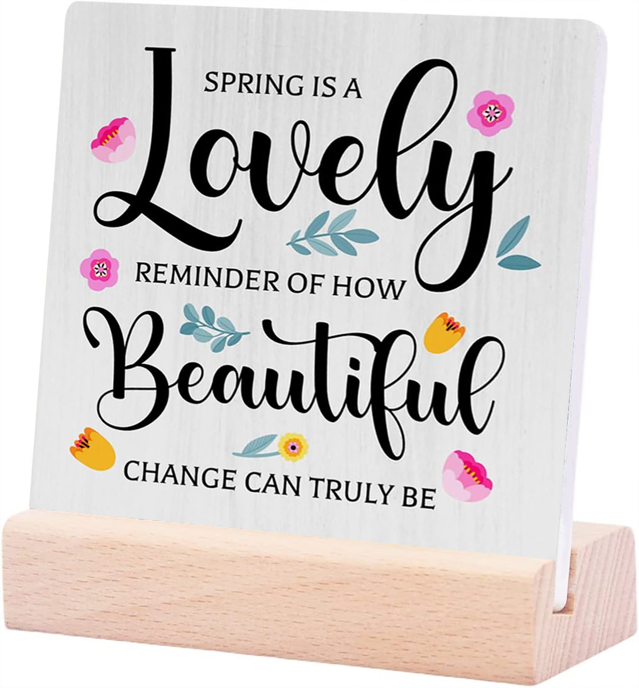 Ceramic Sign 4x4Inch Rustic Spring Farmhouse Country Home Office Desk ...
