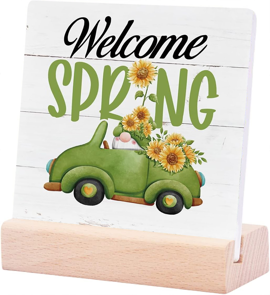 Ceramic Sign 4x4Inch Spring Decor Sign Welcome Spring Sign Plaque Sign ...
