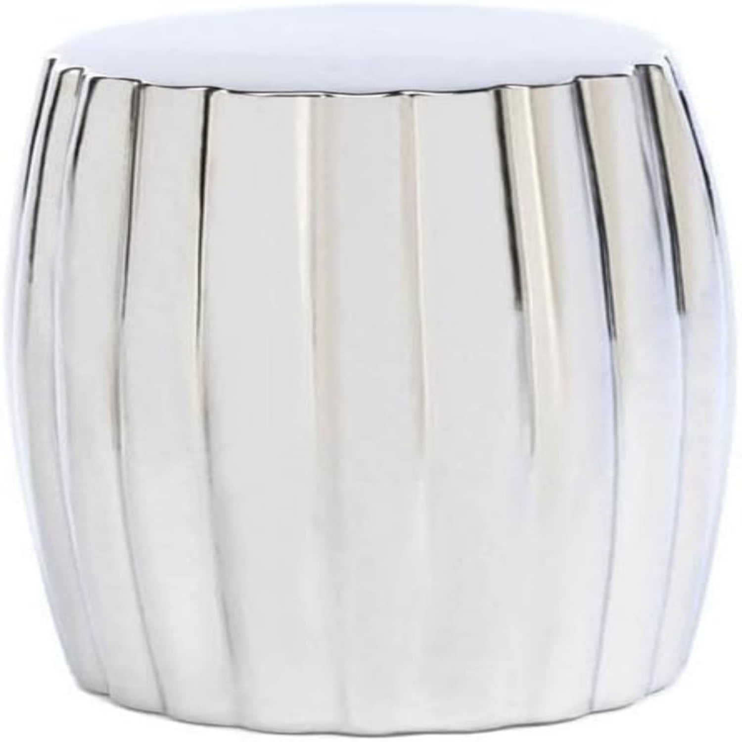 Silver Ceramic Decorative Stool and Side Table