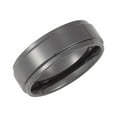 thumbnail image 1 of Ceramic Size 12 8mm Polished Black Comfort Fit Ridged Band Ring, 1 of 2