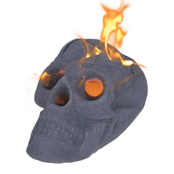 Ceramic Skulls for Fire Pit 9 inches, Durable Reusable Fireproof Fire Pit Skull Stone for Wood Fires, Outdoor Halloween Skull Fire Pit Stones for Outside Bonfire Campfire Fireplaces
