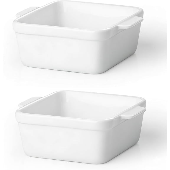 Mini Ceramic Baking Dishes with Handles, White