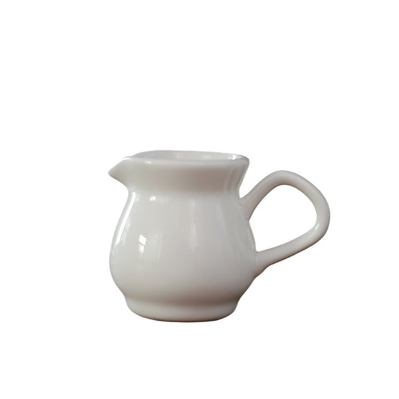 Ceramic Small Coffee Ware Cream Pitcher White Sauce Pot Drain Pot For Sauces, Dressing And Creamer
