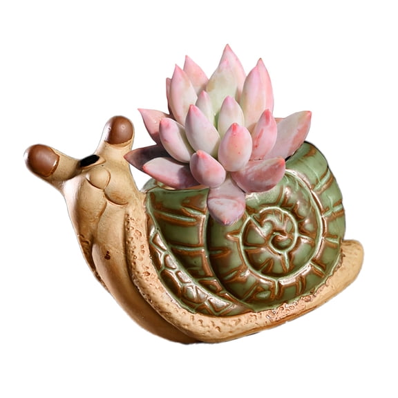 Ceramic Snail Shape Planter Holder Storage Bucket Personality Decoration Holder Home Decoration