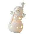 thumbnail image 1 of Ceramic Snowman Car Christmas Tree LED Lighted Ornament for Home Office Desktop Shelf Holiday Decoration, 1 of 9