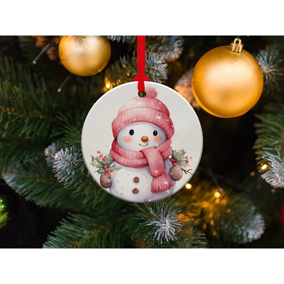 Ceramic Snowman Christmas Ornament