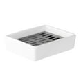 Ceramic Soap Dish Stainless Steel Shower Soap Holder Soap Saver Double Layer Soap Tray with