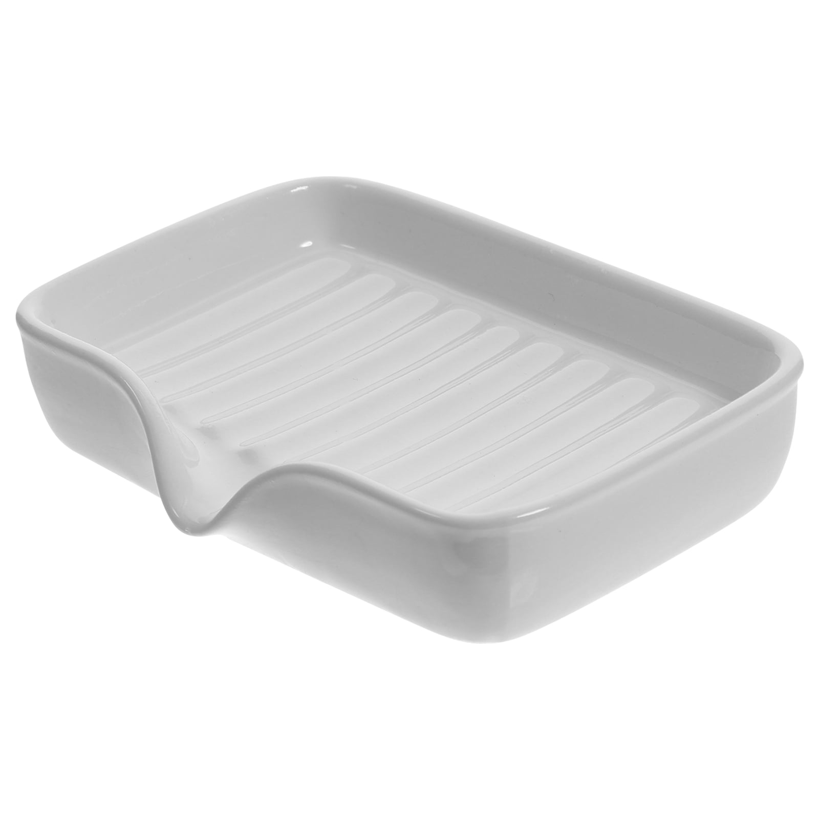 Ceramic Soap Dish Wash Table Holder Bar Sponge Rack Kitchen Accessories Bath Liquid Tray for