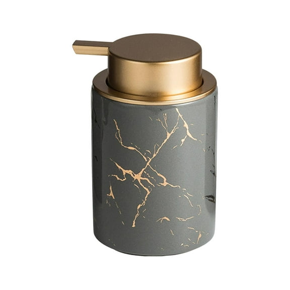 Ceramic Soap Dispenser Lotion Bottle Decorative Multipurpose Refillable Dish Soap Dispenser for Bath Bathroom Countertop Home Marble Gray