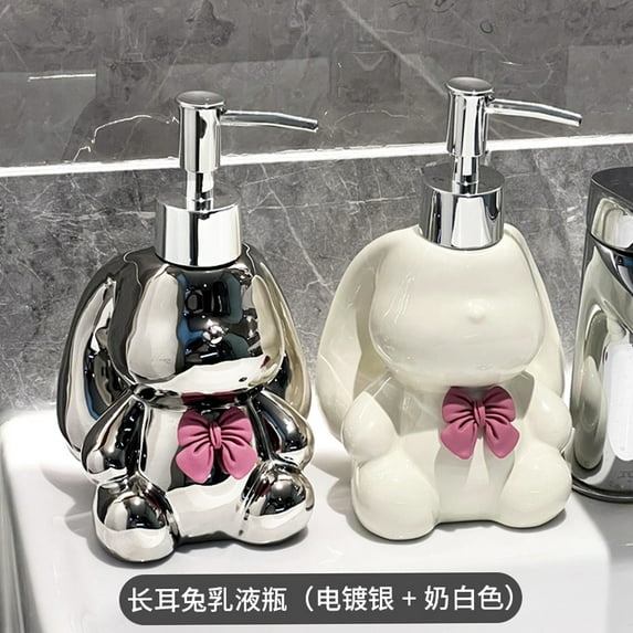 Ceramic Soap Dispenser Luxury Design with Pump Head Versatile Lotion and Shower Gel Container (Style4)