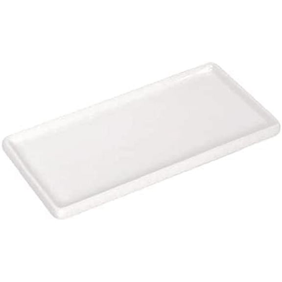 Ceramic Soap Dispenser Tray for Kitchen and Bathroom, Modern and Farmhouse Rectangle Service Tray - White(1 Pc)