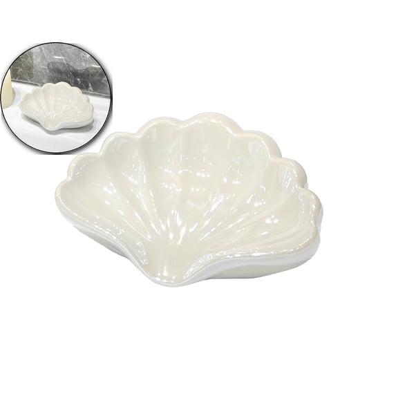 Ceramic Soap Tray with Drainage Spout – Non-Porous Soap Dish for Bathroom & Kitchen Sink, Quick-Drying Soap Holder for Countertop, Shower, and Bathtub