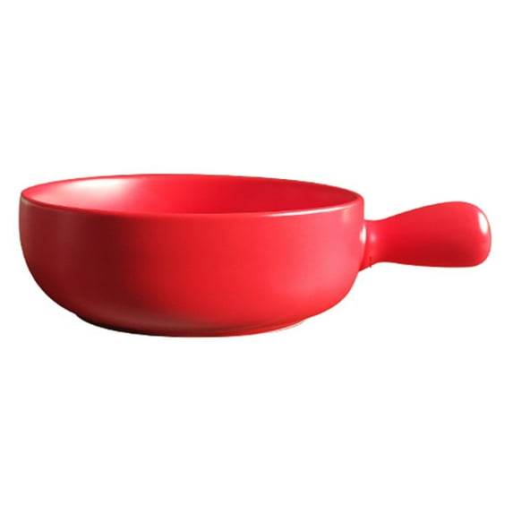 Ceramic Solid Color Casserole Dish, Lasagne Dish With Handle, Pasta Bake Dish For Oven, Non Stick Porcelain Bakeware, Microwave Safe-Red