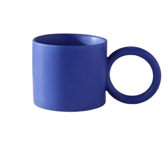Ceramic Solid Color Coffee Cup with Handle Cafe Oat Milk Breakfast Mug 350ml