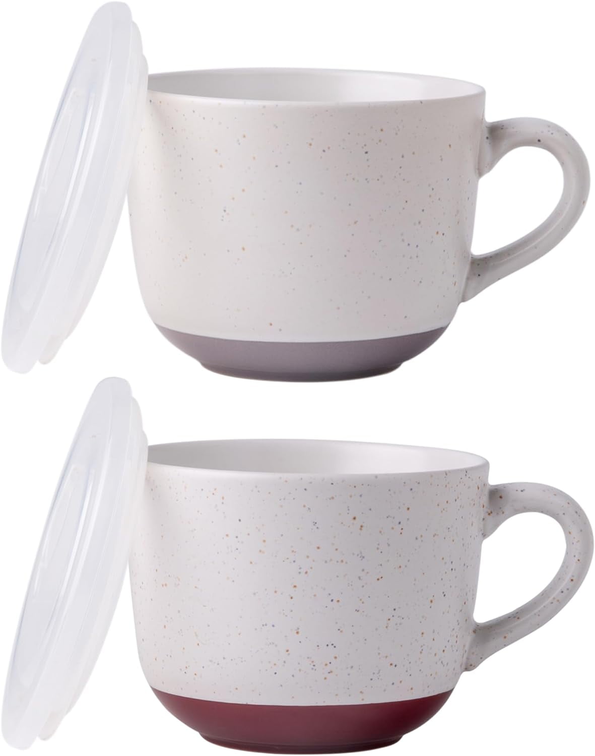 Ceramic Soup Mugs with Lid 24 oz Soup Cups with Handle for Coffee