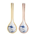 thumbnail image 1 of Ceramic Soup Spoons Set of 2, Porcelain Soup Spoon Long Handle Sets for Noodles Wonton Dumpling Rice - Style:Style 1;, 1 of 5