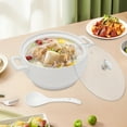 thumbnail image 1 of Ceramic Soup Tureen w/Glass Lid, Porcelain Serving Soup Tureen for Restaurant Home Kitchen Decoration, White Porcelain Ceramic for Soup(7.5inch), 1 of 19