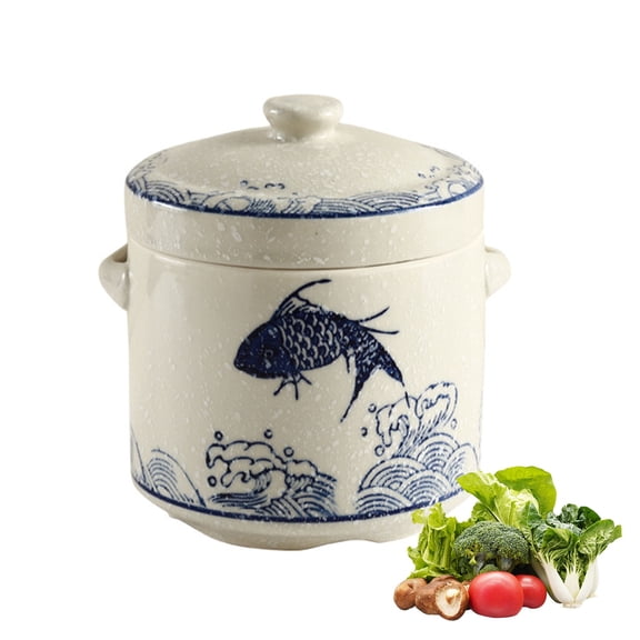 Ceramic Soup Tureen with Double Lid, Japanese Hand Painted Ceramic Stew Pot, Household Stew Cup Dessert Bowls for Kitchen