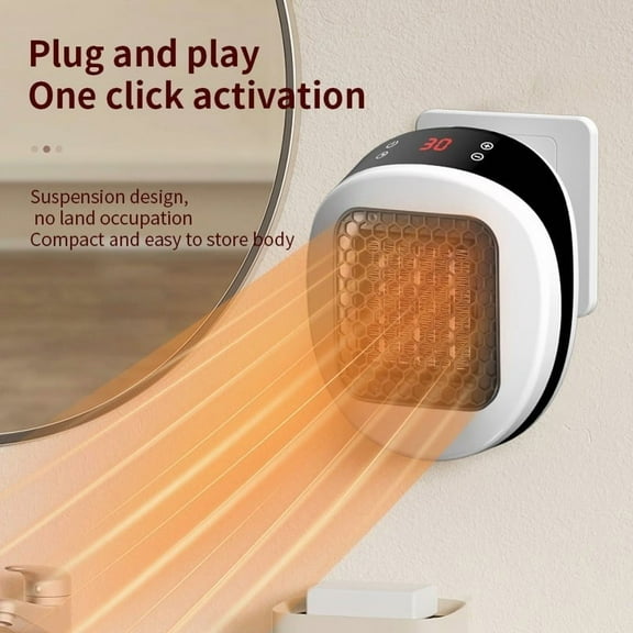 Ceramic Space Heater under $5! Cagogo 600W Ceramic Wall Heater, Plug In Space Heater for Indoor Use, Fast Heating Room Heater with Adjustable Thermostat, Timer and LED Display, Quiet Personal Heater