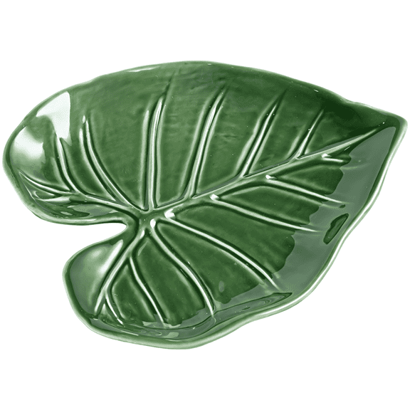 Ceramic Leaf-Shaped Spoon Rest, Green Anthurium Design with Detailed Veins, Heat Resistant Utensil Holder for Stove Top, Easy Clean, 6.5 oz, Ideal for Kitchen Organization and Gifting