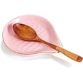 Ceramic Spoon Rest for Stove Top, 5 inch Gold Trim Spoon Holder for ...