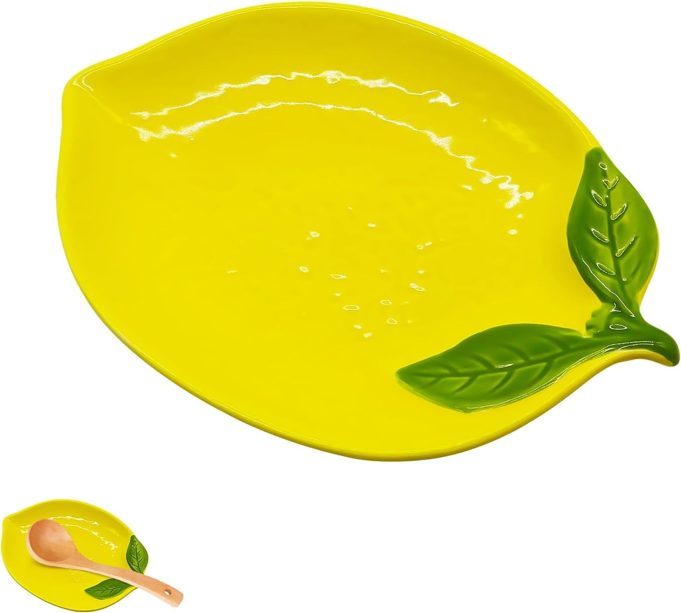Ceramic Spoon Rest for Stove Top, Lemon Cute Spoon Rest for Kitchen Counter, Cooking Spoon Holder for Kitchen Counter, Utensil Rest Spatula Rest Ladle Holder Tong Rest