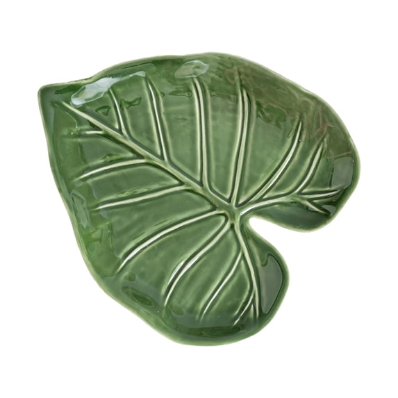 Ceramic Spoon Rest for Stove Top, Ngxiha Cute Green Leaf Shaped Ceramic Spoon Holder Spoon Rest Utensil Rest Spatula Rest for Kitchen Counter Heat Utensil Tray for Stovetop & Countertop