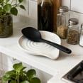 thumbnail image 1 of Ceramic Spoon Rest for Stove Top and Kitchen Counter, Heat Resistant Non-Slip Holder for Ladles, Spatulas and Cooking Utensils, White 6 Inch, 1 of 7