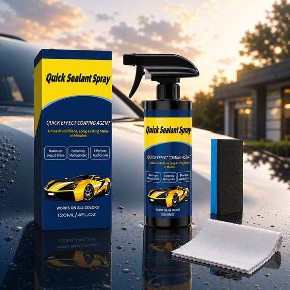 Ceramic Spray Coating for Cars 4.06 Fl Oz, Quick Detailer and Sealant for Motorcycles, Hydrophobic Water Beading High Gloss Paint Protection