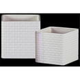 thumbnail image 1 of Ceramic Square Pot with Embossed Lattice Square Design Body, White - Set of 2, 1 of 1