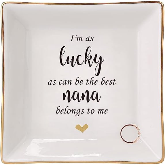 Ceramic Square Ring Dish Jewelry Tray for Nana, Nana