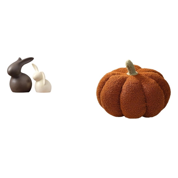 Ceramic Statue Pumpkin Pillow Plush Cushion Artistic Design Suitable for Bedroom Sofa Holiday Decor