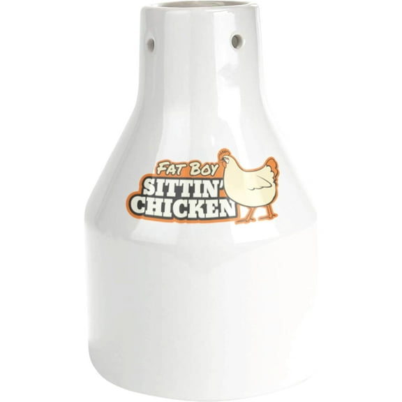 Ceramic Steamer Beer Can Roaster- Fat Boy Sittin' Chicken Marinade Barbecue Cooker- Non-Stick Vertical Poultry Steamer Accessory