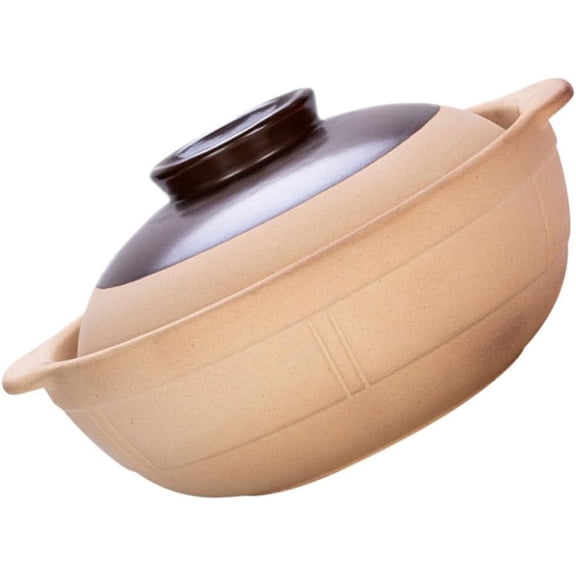 Ceramic Stew Pot High Temperature Resistant Soup Casserole for Home Kitchen Cooking Smooth Glazed Surface and Easy to Clean Suitable for Restaurants and Hotels