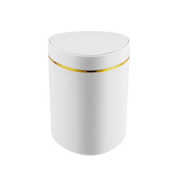 Ceramic Storage Jar with Airtight Lid and Gold Accent for Kitchen Pantry Bathroom Office Organization Canister