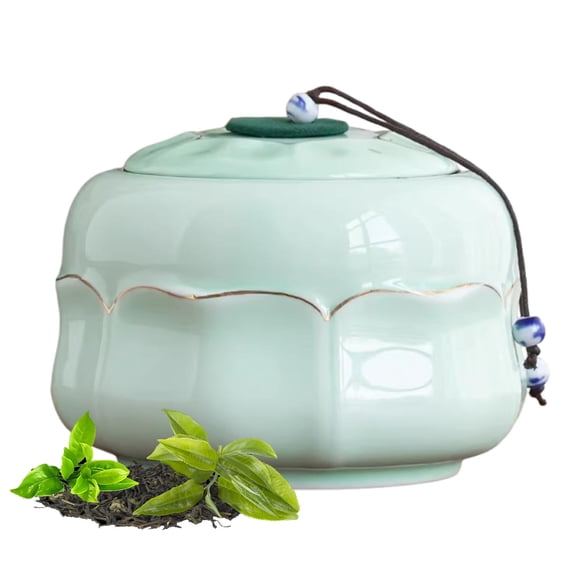 Ceramic Storage Jar with Lid, Closing Versatile Storage Jar, Portable Matcha Storage Container for Tea Coffee Spices Kitchen Storage