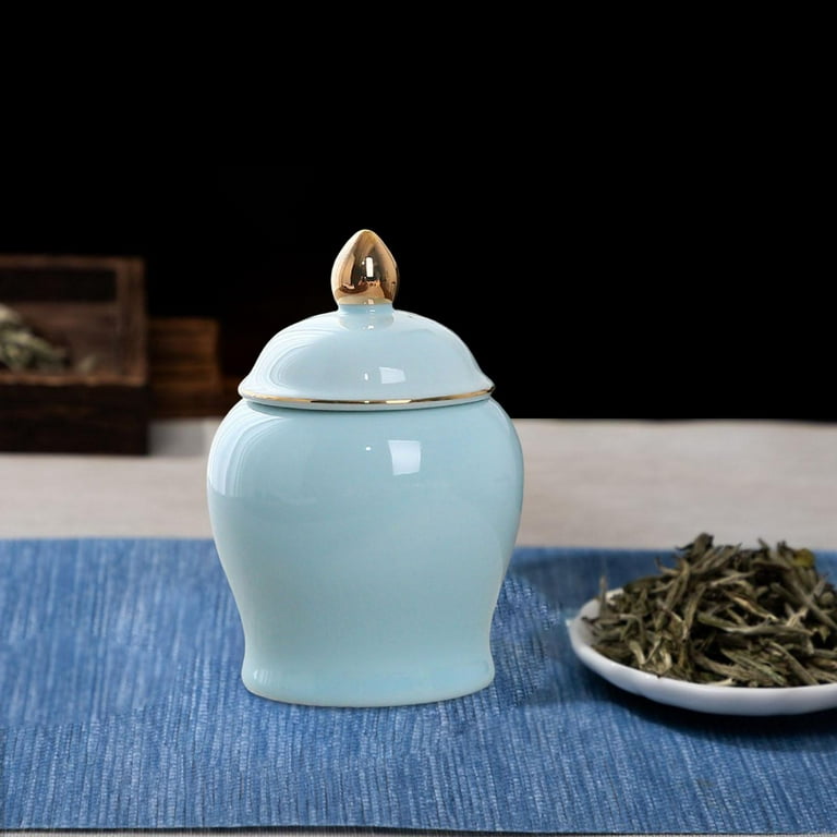 Blue Lidded Pot, Ceramic Pot With Lid, Storage Jar, Food Storage, Herb Jar  