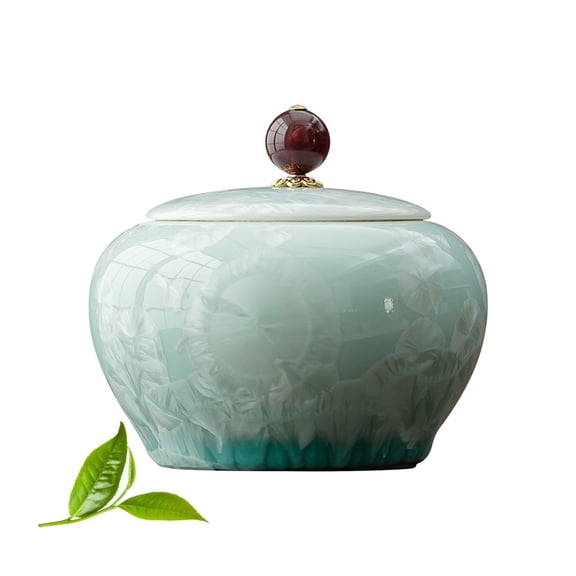 Ceramic Storage Jars with Lid Airtight, Kitchen Storage Jars Round Tea Caddy, Portable Coffee Jar Container Storage Container, Decorative Organizer for Tea Sugar Coffee Beans