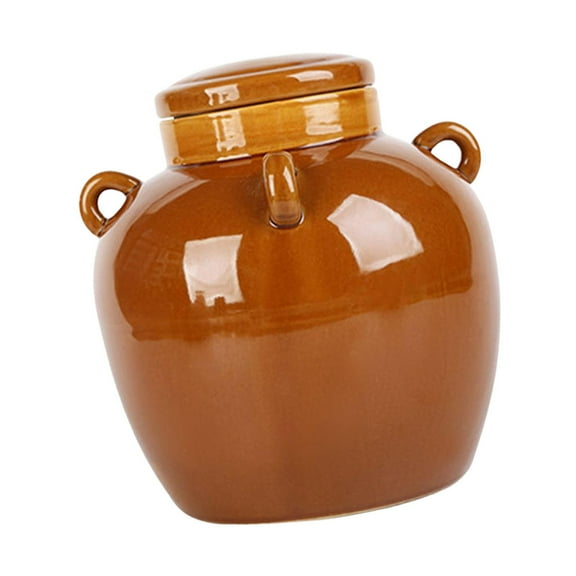 Ceramic Storage Pot with Lid Decoration Fittings Handles Durable A