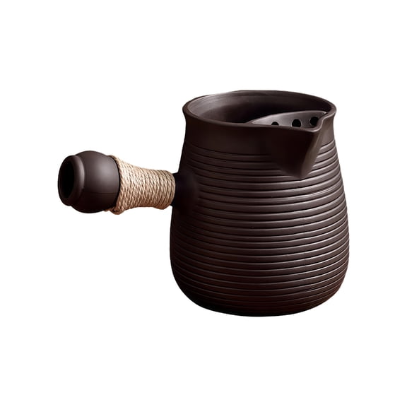 Ceramic Stove Teapot Traditional Aesthetic 350ml Teas Maker Kettle with Side Handle for Home Brewing Boiling