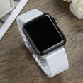 thumbnail image 1 of Ceramic Strap for Apple Watch Band 45mm 41mm 44mm 40mm 42mm 38mm Accessories Stainless Steel Wristbands Bracelet iWatch Series 6 5 4 3 SE 7 Wrist Band - White ceramic, 1 of 9